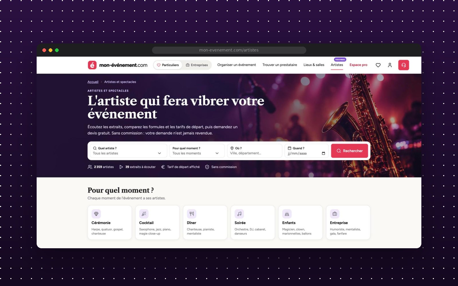 Mon-Événement — Artistes & spectacles