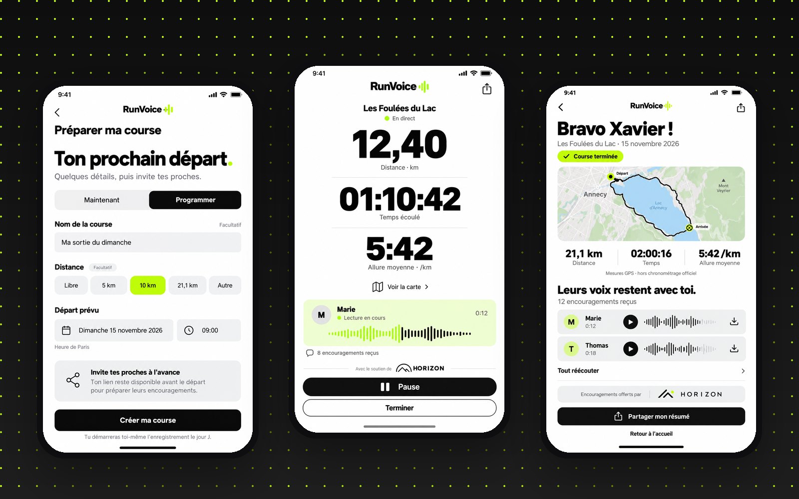 RunVoice — parcours coureur