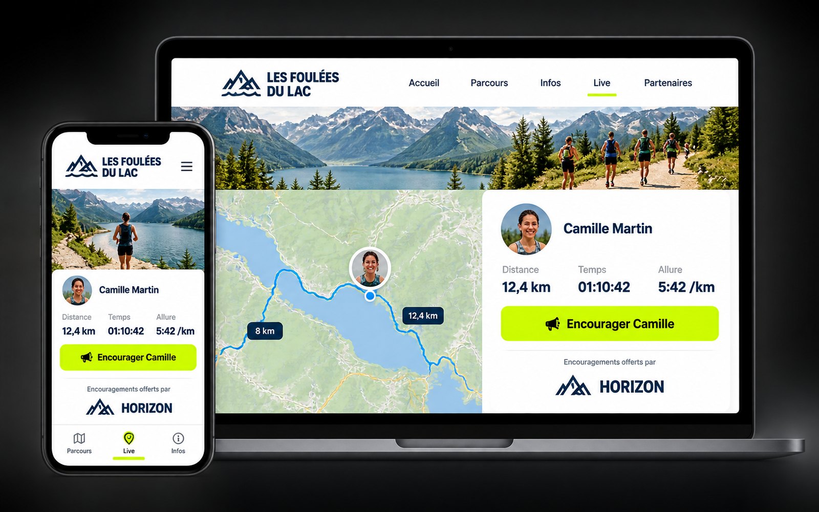 RunVoice — page événement et suivi en direct