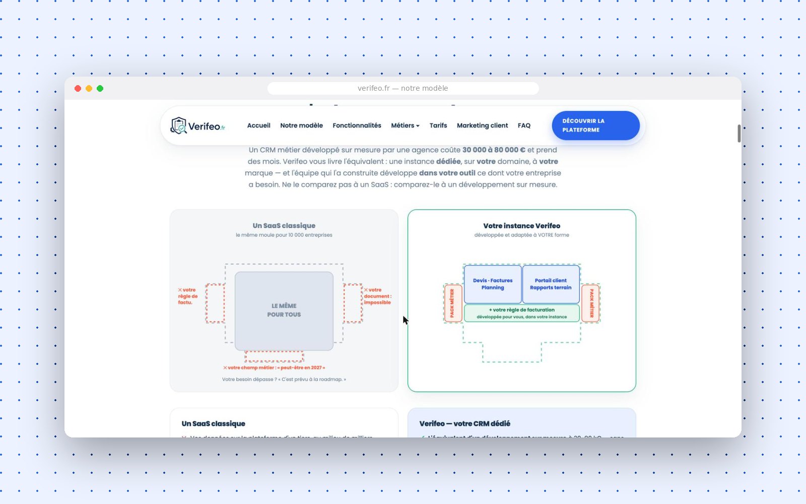 Verifeo — Instance dédiée & packs métier